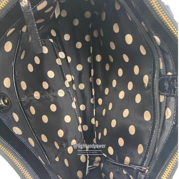 Kate Spade Black Tri-Compartment Patent Tote EUC - Picture 11 of 16